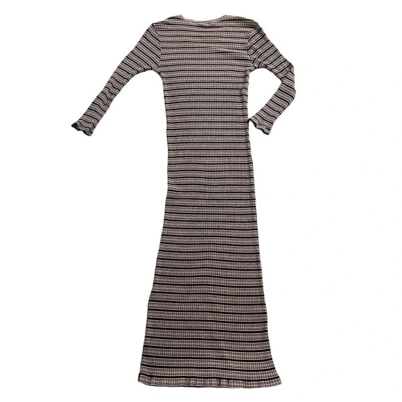 Revolve Monrow Ribbed Striped Knit 3/4 Sleeve Bodycon Midi Dress Women’s Size M - Picture 3 of 14